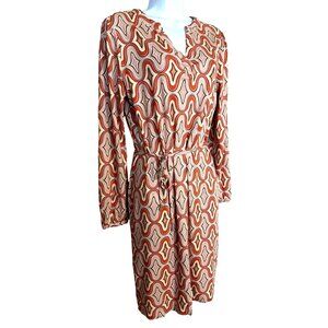 Casual Chic Esqualo Geometric Retro Mod Dress Sz Small Multicolor Preppy Euro
